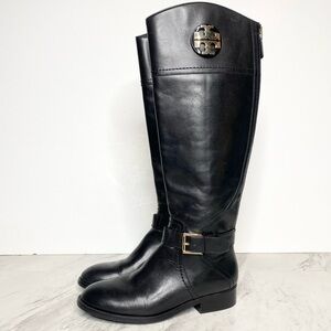 Tory Burch Adeline Black Leather Riding Boot 5M